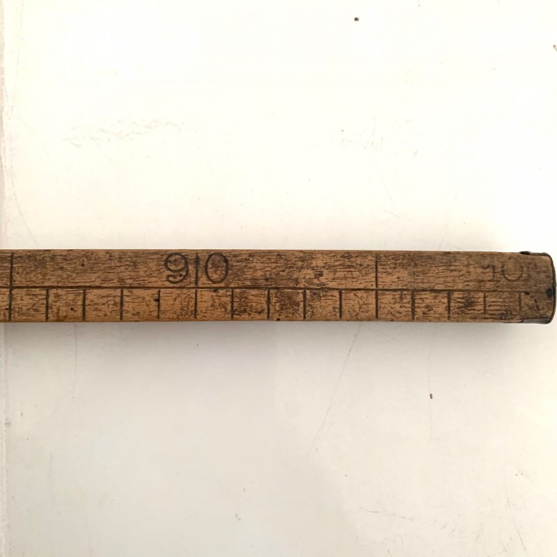 Mètre En Bois Ancien De 2 Mètres – Outil Vintage Pour Mesurer